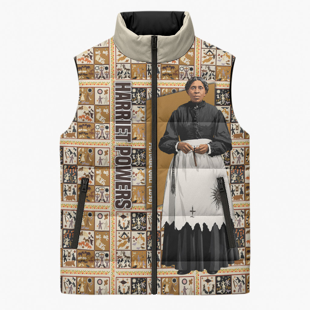 Harriet Powers 1898 Bible Quilt Sleeveless Puffer Jacket African American Folk Art