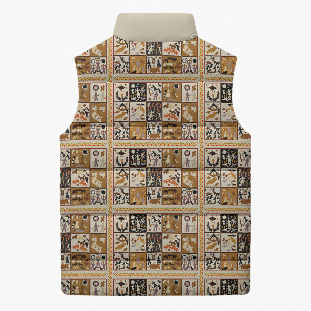 Harriet Powers 1898 Bible Quilt Sleeveless Puffer Jacket African American Folk Art