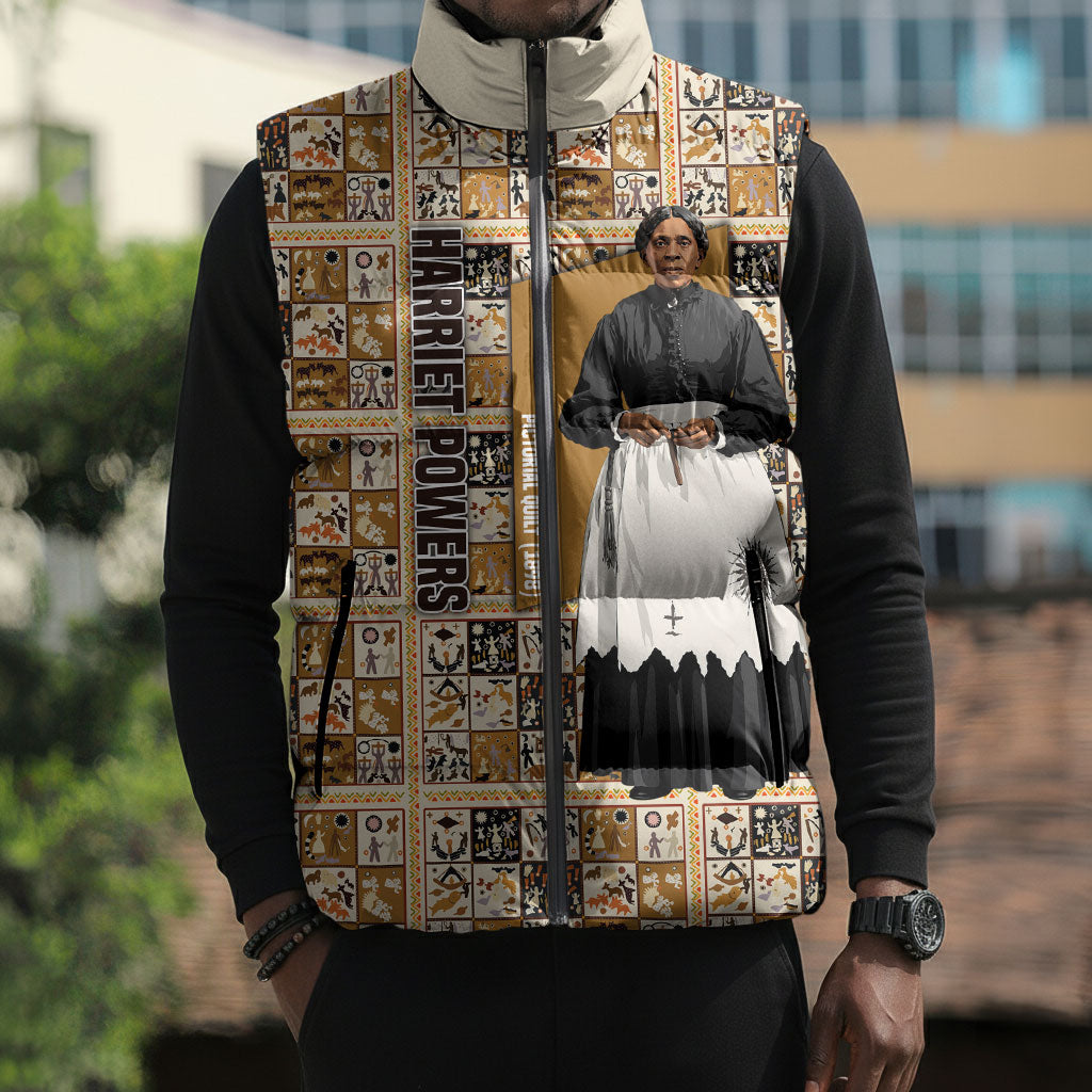 Harriet Powers 1898 Bible Quilt Sleeveless Puffer Jacket African American Folk Art