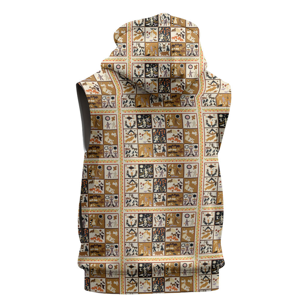 Harriet Powers 1898 Bible Quilt Sleeveless Zip Hoodie African American Folk Art