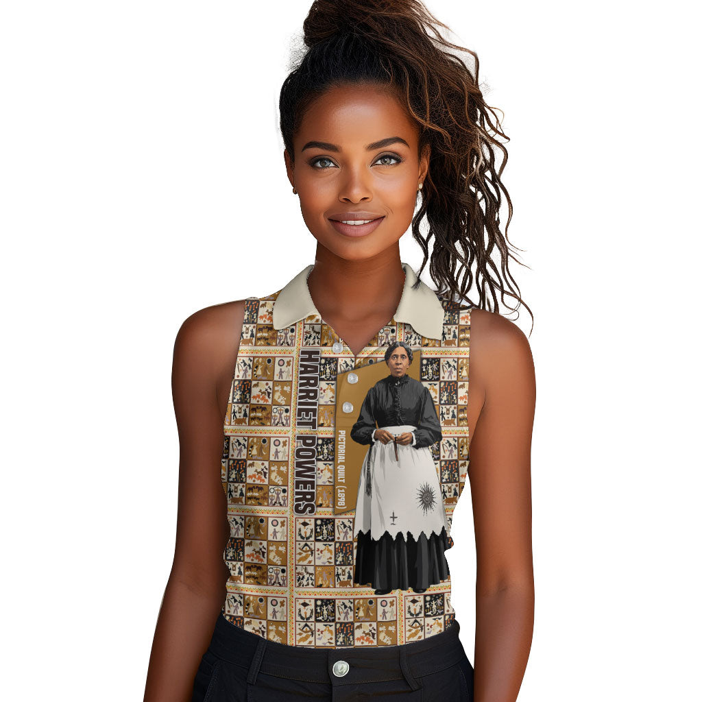 Harriet Powers 1898 Bible Quilt Women Sleeveless Polo Shirt African American Folk Art