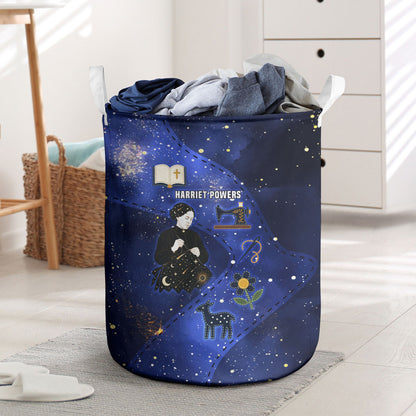 Harriet Powers Laundry Basket African American History - Galaxy Celestial Starry Night - Folk Art Quilter