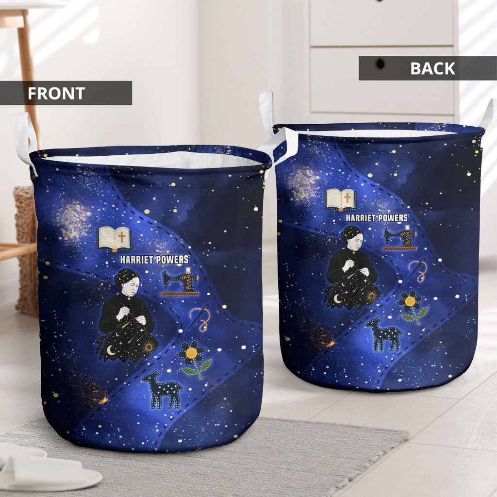 Harriet Powers Laundry Basket African American History - Galaxy Celestial Starry Night - Folk Art Quilter