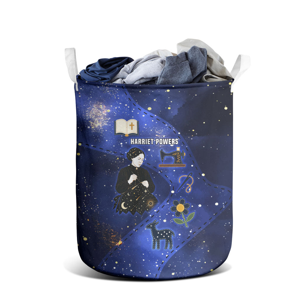 Harriet Powers Laundry Basket African American History - Galaxy Celestial Starry Night - Folk Art Quilter