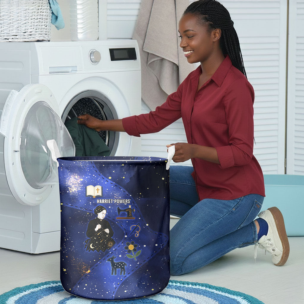 Harriet Powers Laundry Basket African American History - Galaxy Celestial Starry Night - Folk Art Quilter
