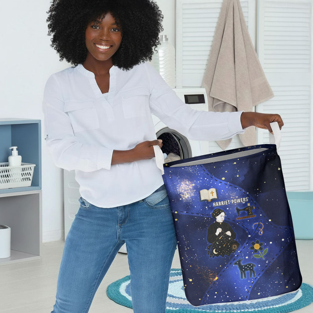 Harriet Powers Laundry Basket African American History - Galaxy Celestial Starry Night - Folk Art Quilter
