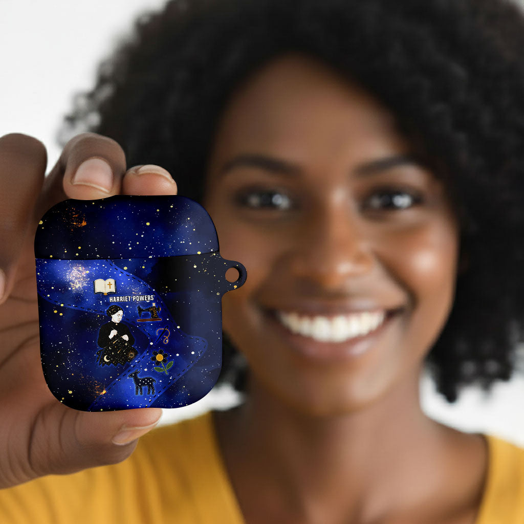 Harriet Powers AirPods Case African American History - Galaxy Celestial Starry Night - Folk Art Quilter