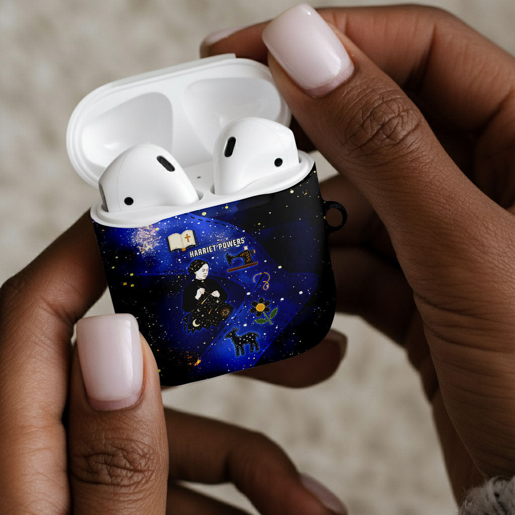 Harriet Powers AirPods Case African American History - Galaxy Celestial Starry Night - Folk Art Quilter