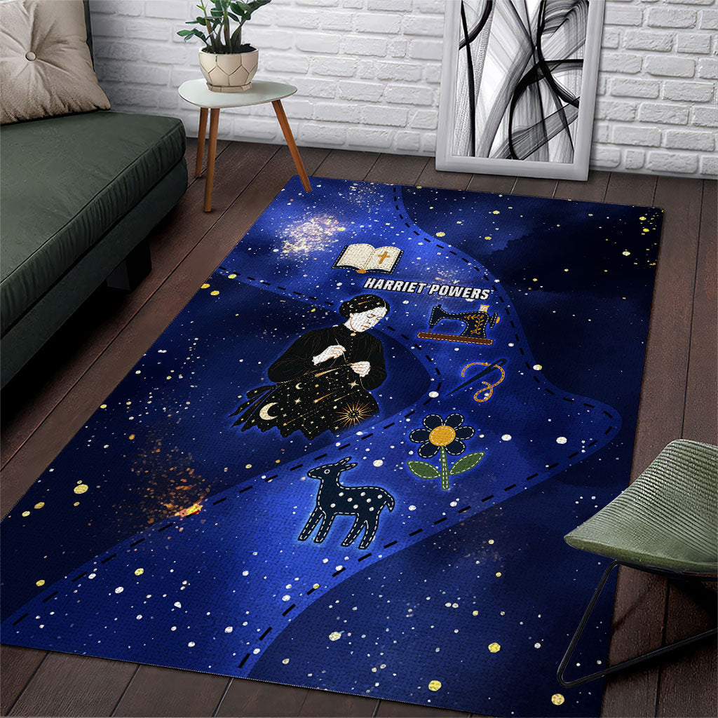 Harriet Powers Area Rug African American History - Galaxy Celestial Starry Night - Folk Art Quilter