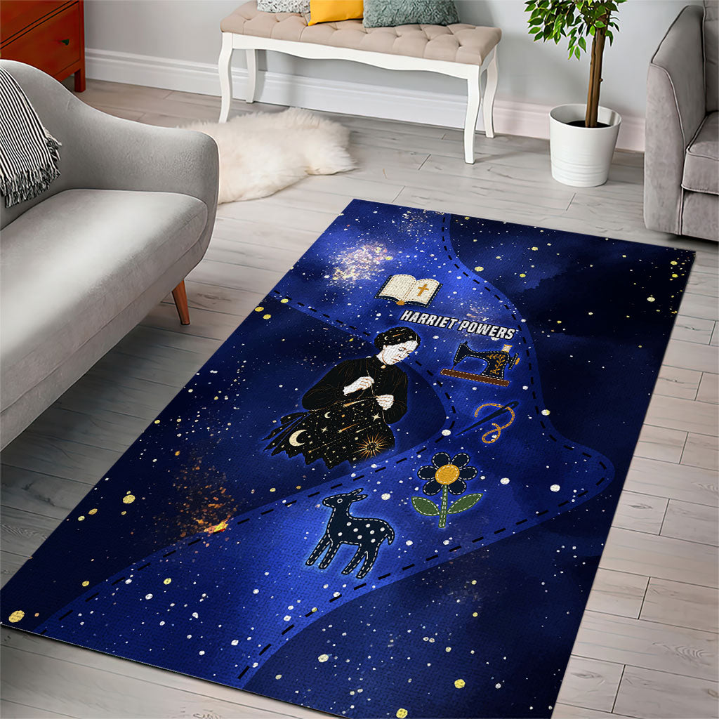 Harriet Powers Area Rug African American History - Galaxy Celestial Starry Night - Folk Art Quilter
