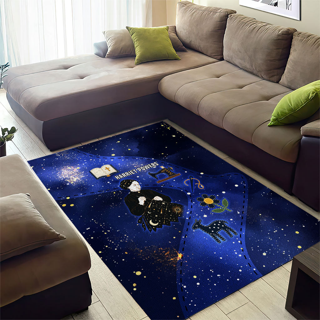 Harriet Powers Area Rug African American History - Galaxy Celestial Starry Night - Folk Art Quilter