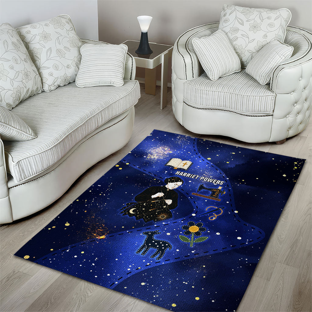 Harriet Powers Area Rug African American History - Galaxy Celestial Starry Night - Folk Art Quilter