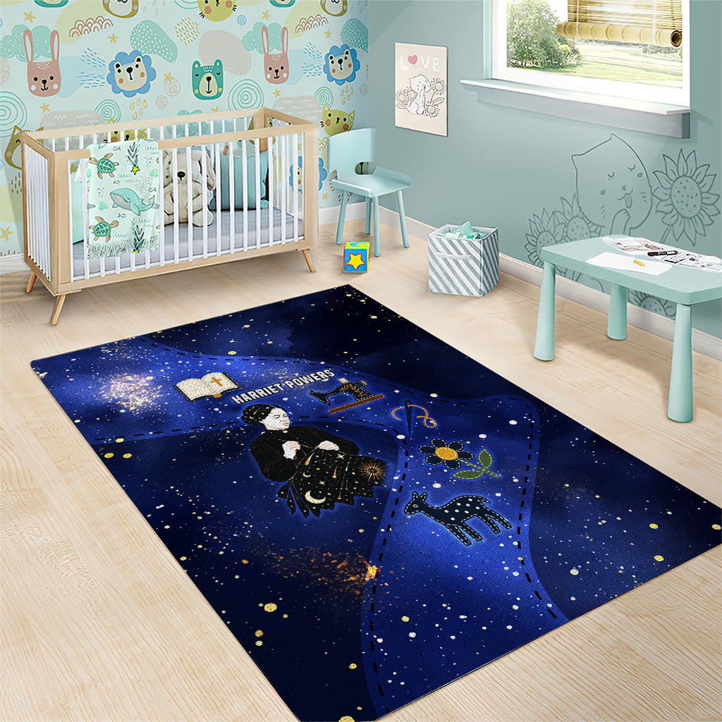 Harriet Powers Area Rug African American History - Galaxy Celestial Starry Night - Folk Art Quilter