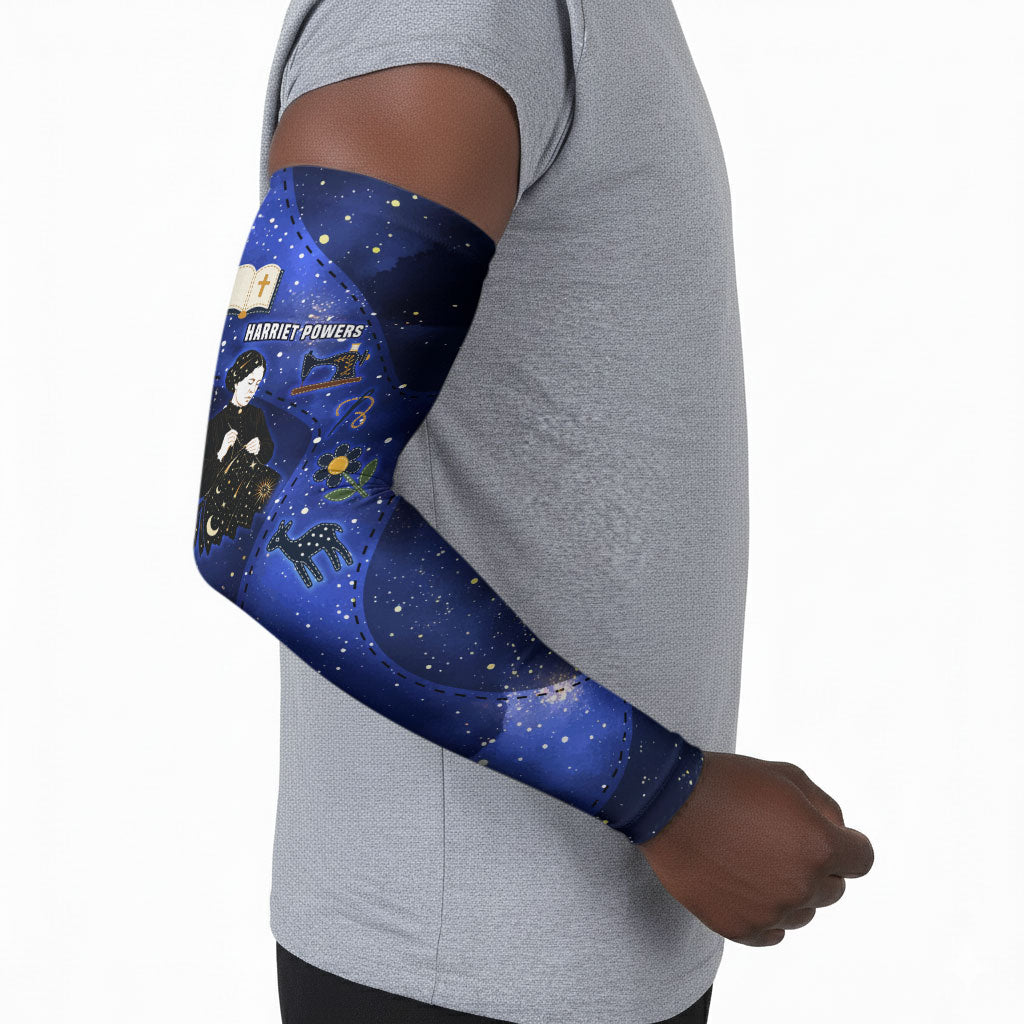 Harriet Powers Arm Sleeves African American History - Galaxy Celestial Starry Night - Folk Art Quilter