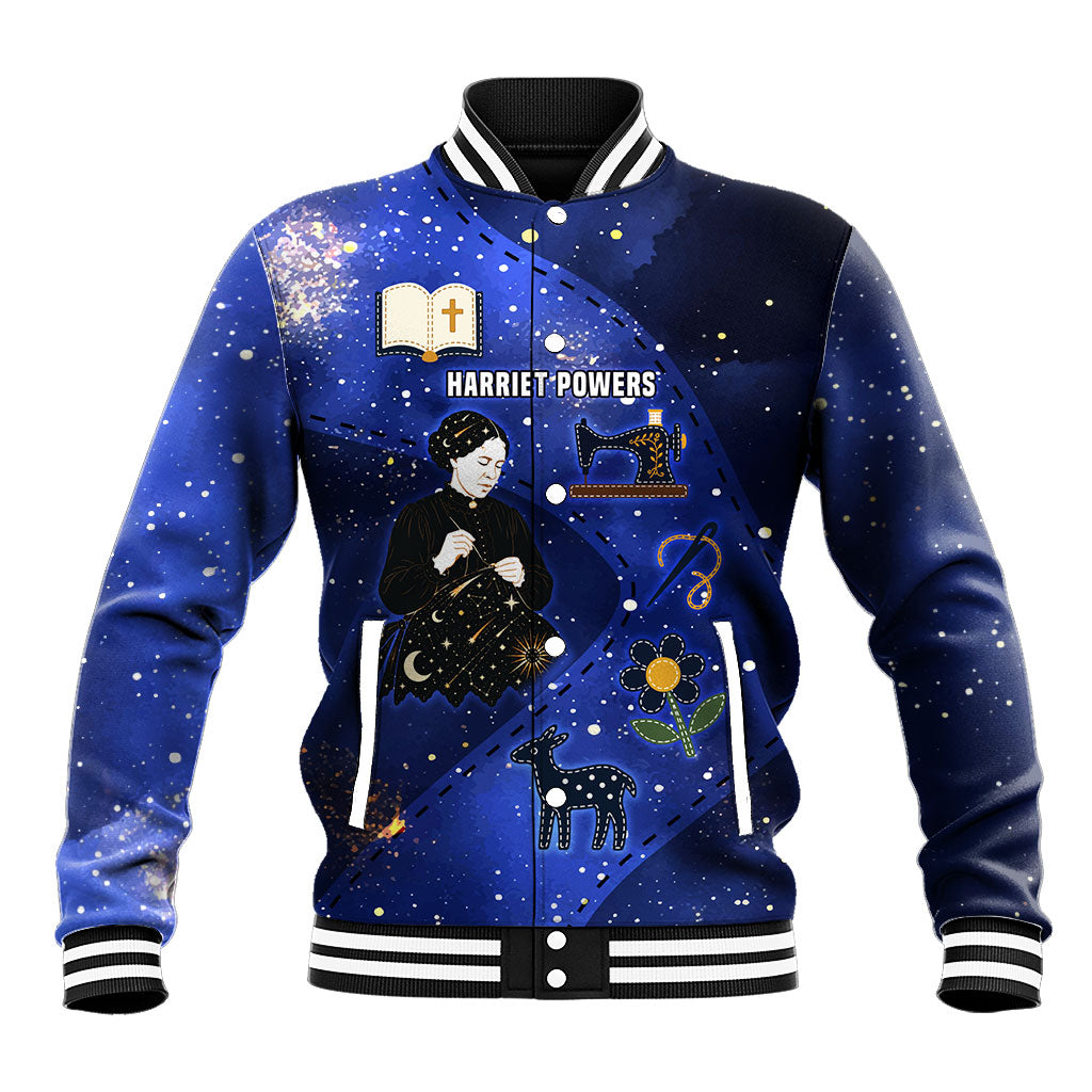Harriet Powers Baseball Jacket African American History - Galaxy Celestial Starry Night - Folk Art Quilter