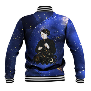 Harriet Powers Baseball Jacket African American History - Galaxy Celestial Starry Night - Folk Art Quilter