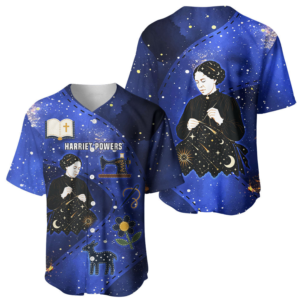 Harriet Powers Baseball Jersey African American History - Galaxy Celestial Starry Night - Folk Art Quilter