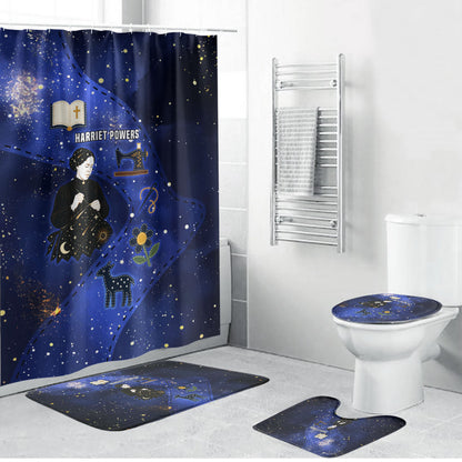 Harriet Powers Bathroom Set African American History - Galaxy Celestial Starry Night - Folk Art Quilter