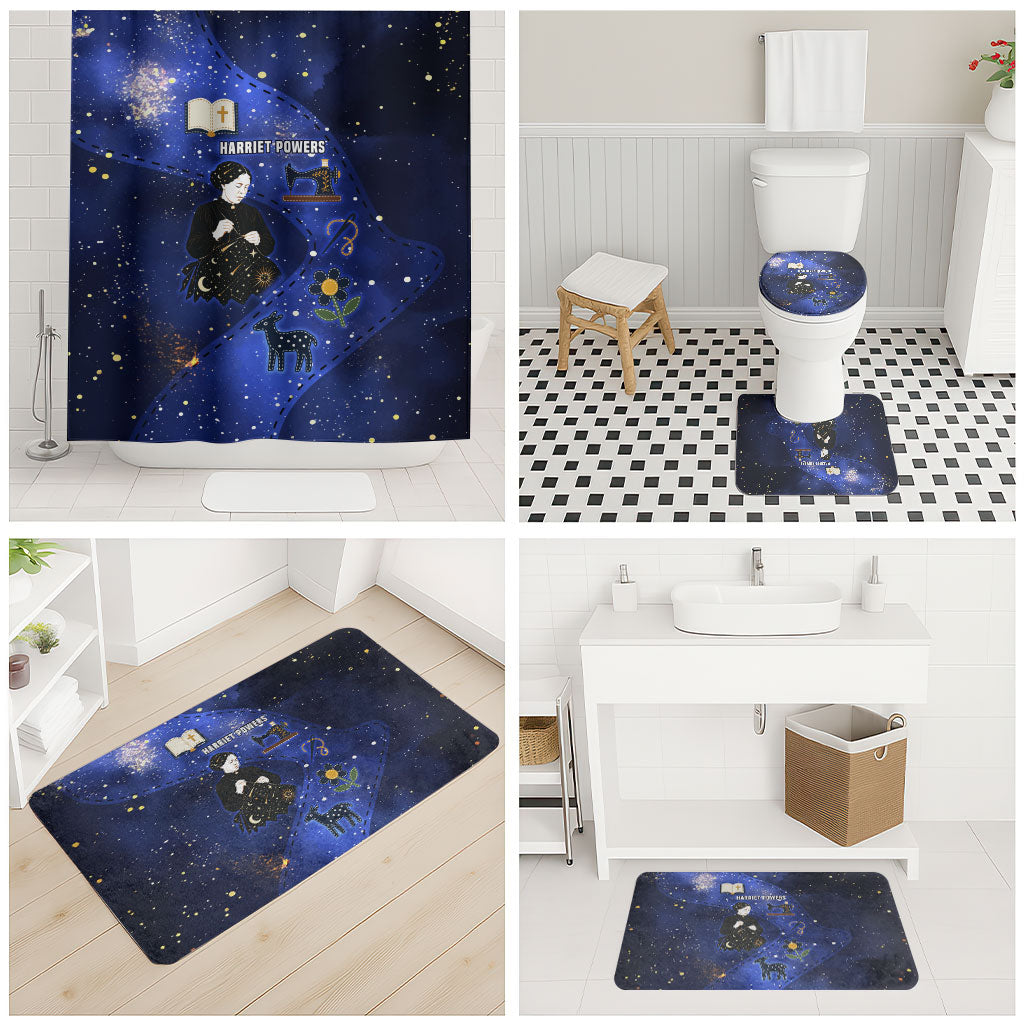 Harriet Powers Bathroom Set African American History - Galaxy Celestial Starry Night - Folk Art Quilter