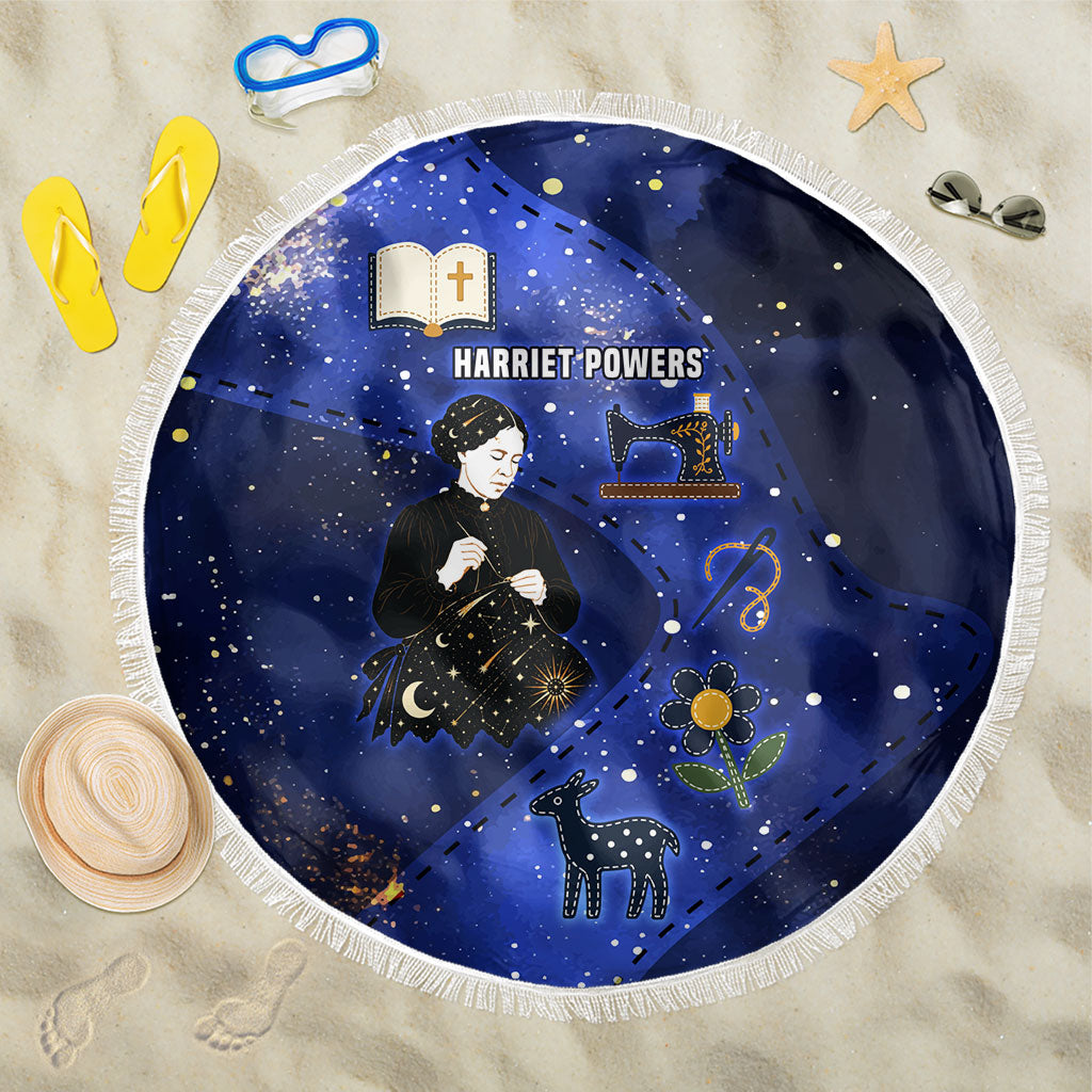 Harriet Powers Beach Blanket African American History - Galaxy Celestial Starry Night - Folk Art Quilter