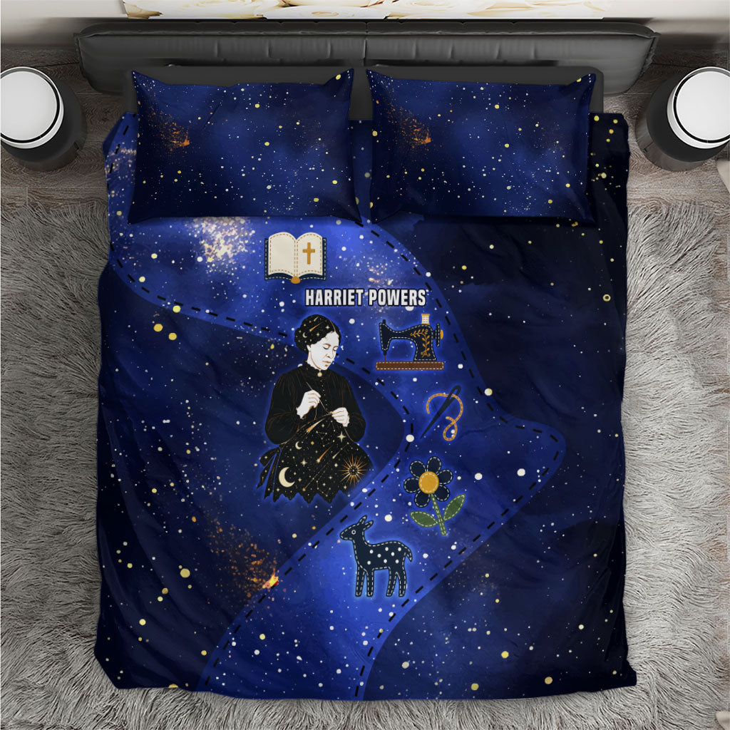 Harriet Powers Bedding Set African American History - Galaxy Celestial Starry Night - Folk Art Quilter