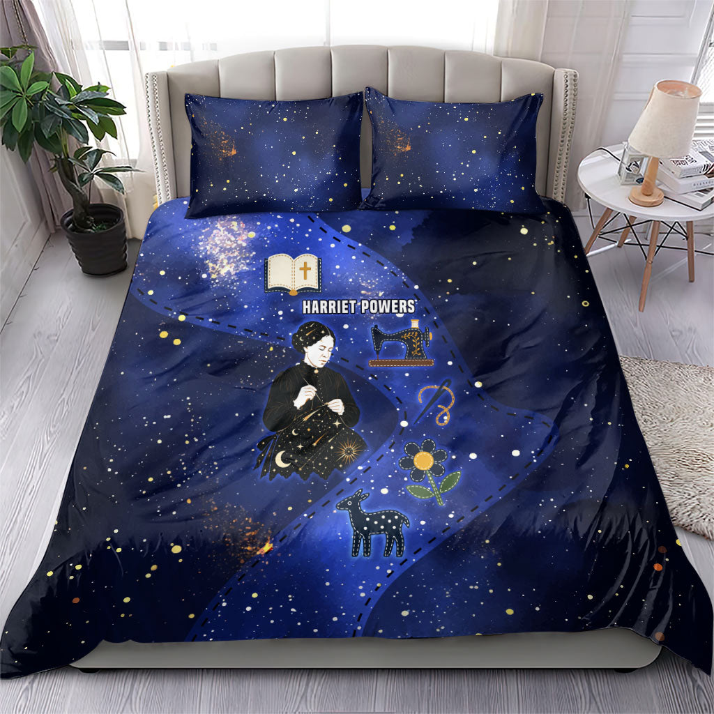 Harriet Powers Bedding Set African American History - Galaxy Celestial Starry Night - Folk Art Quilter