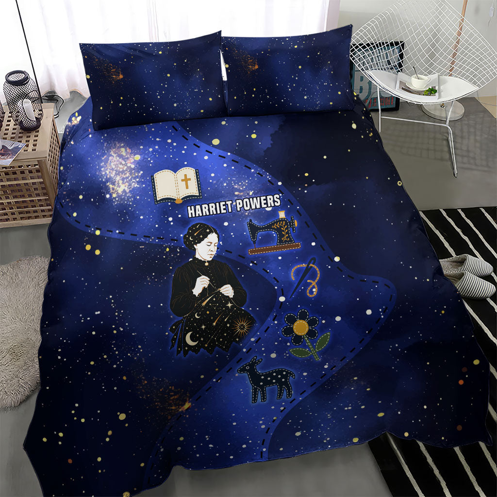 Harriet Powers Bedding Set African American History - Galaxy Celestial Starry Night - Folk Art Quilter