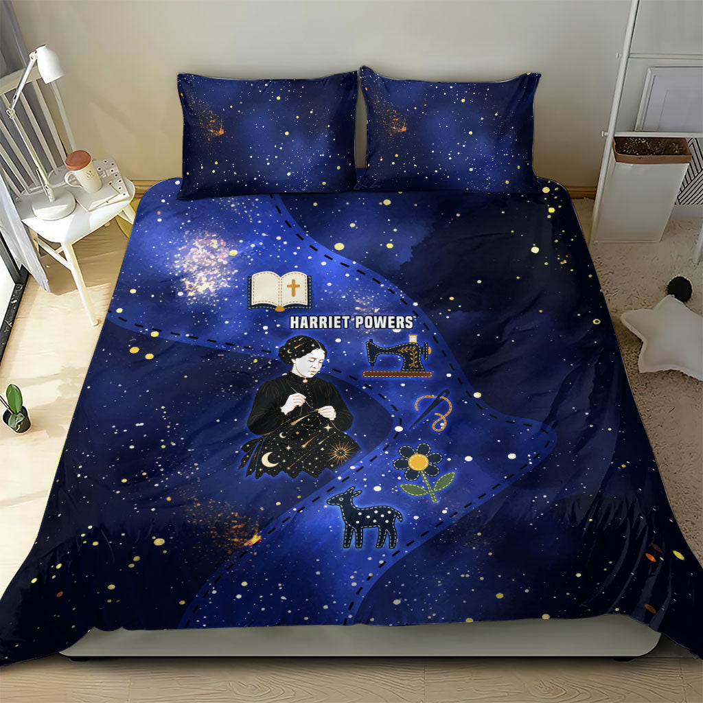 Harriet Powers Bedding Set African American History - Galaxy Celestial Starry Night - Folk Art Quilter