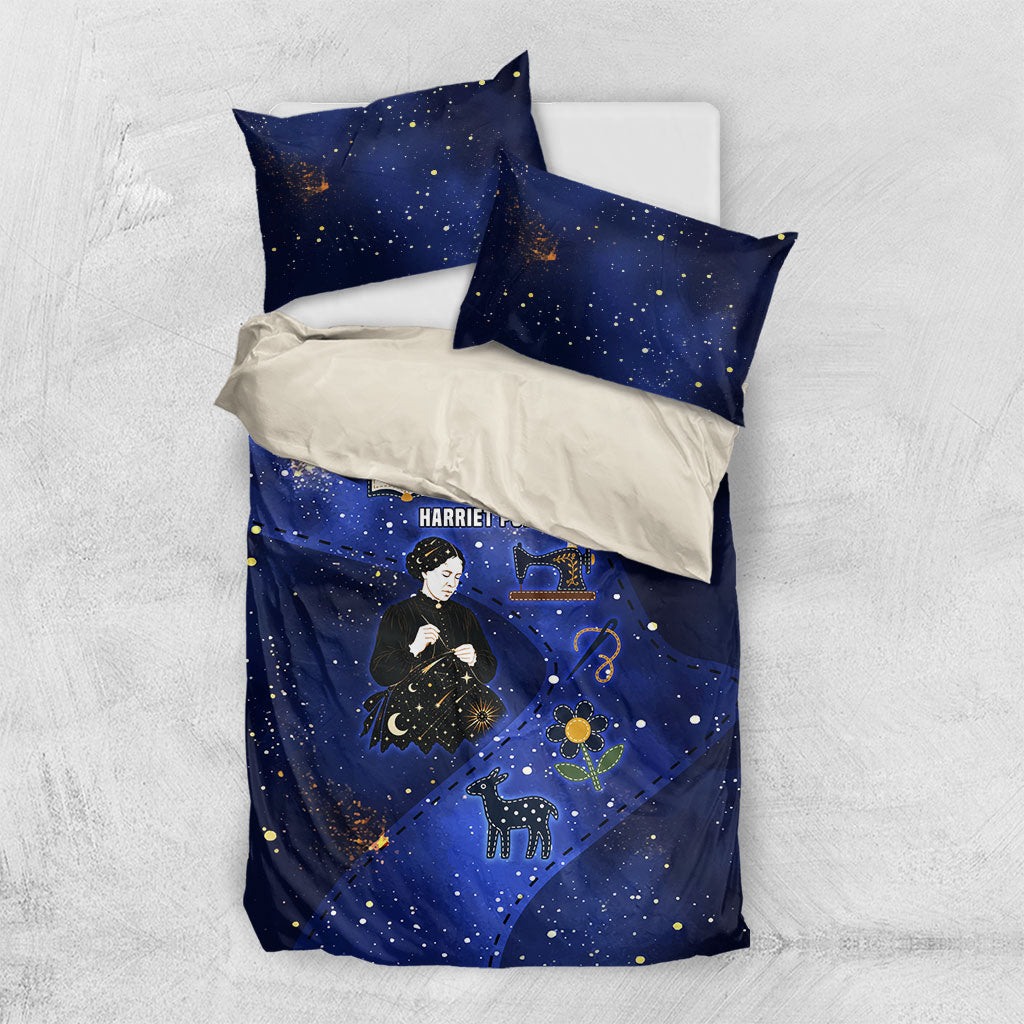 Harriet Powers Bedding Set African American History - Galaxy Celestial Starry Night - Folk Art Quilter