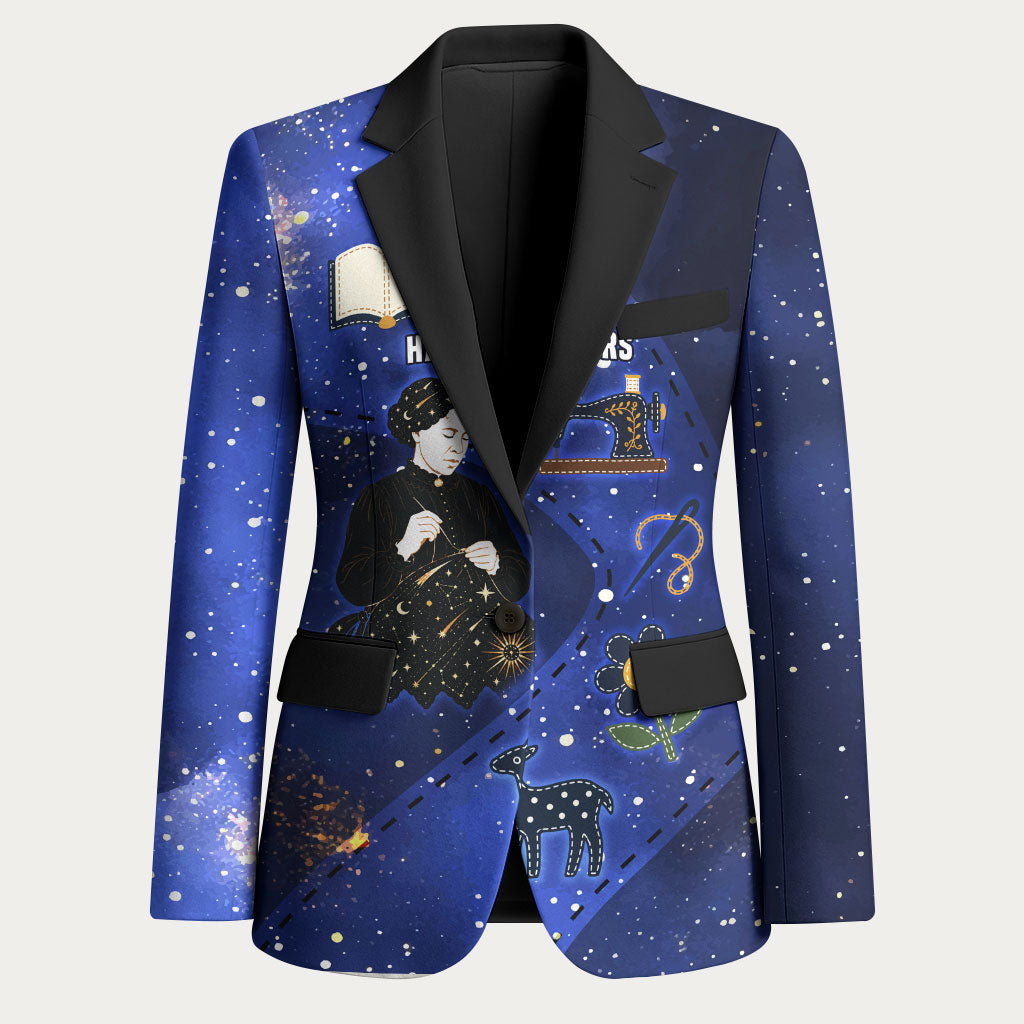 Harriet Powers Blazer African American History - Galaxy Celestial Starry Night - Folk Art Quilter