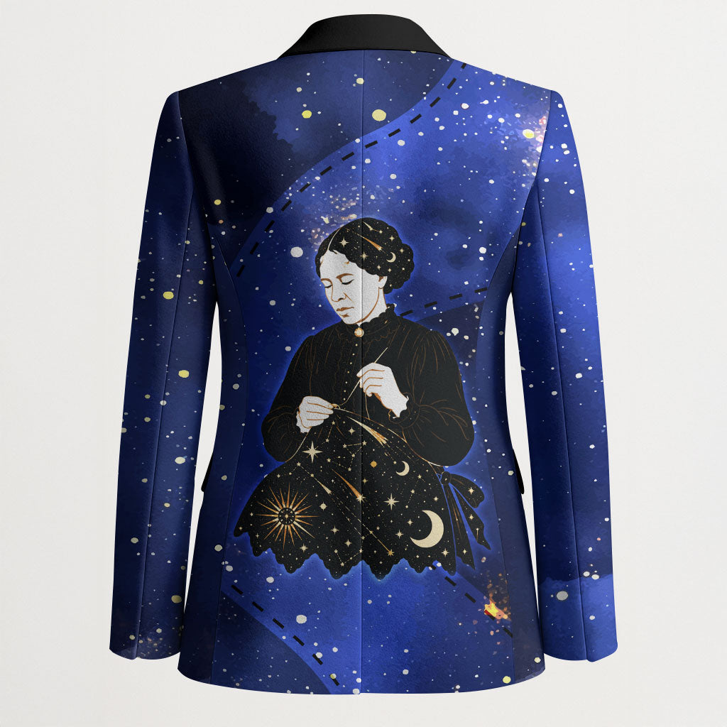Harriet Powers Blazer African American History - Galaxy Celestial Starry Night - Folk Art Quilter