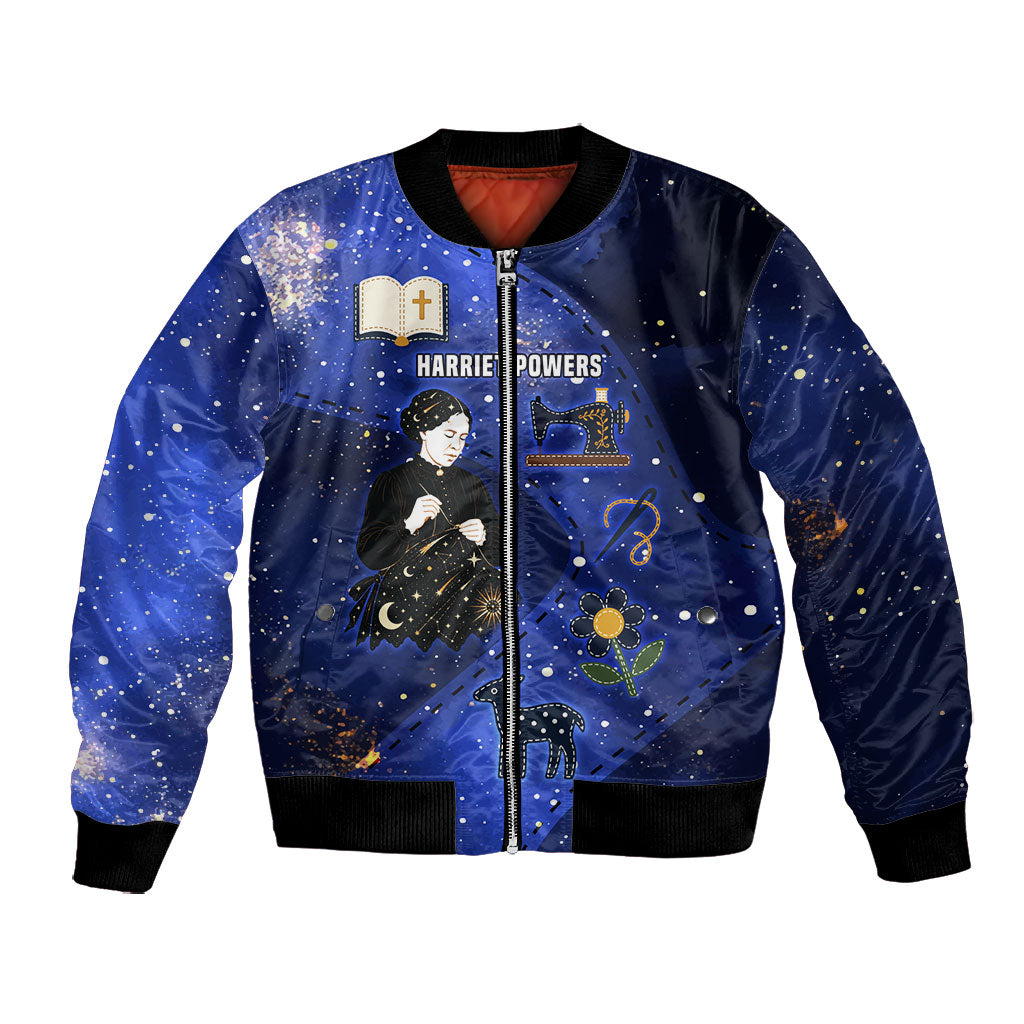 Harriet Powers Bomber Jacket African American History - Galaxy Celestial Starry Night - Folk Art Quilter