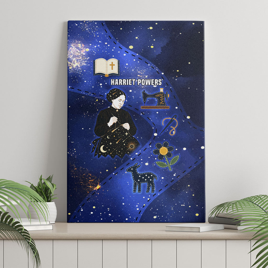 Harriet Powers Canvas Wall Art African American History - Galaxy Celestial Starry Night - Folk Art Quilter