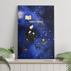 Harriet Powers Canvas Wall Art African American History - Galaxy Celestial Starry Night - Folk Art Quilter