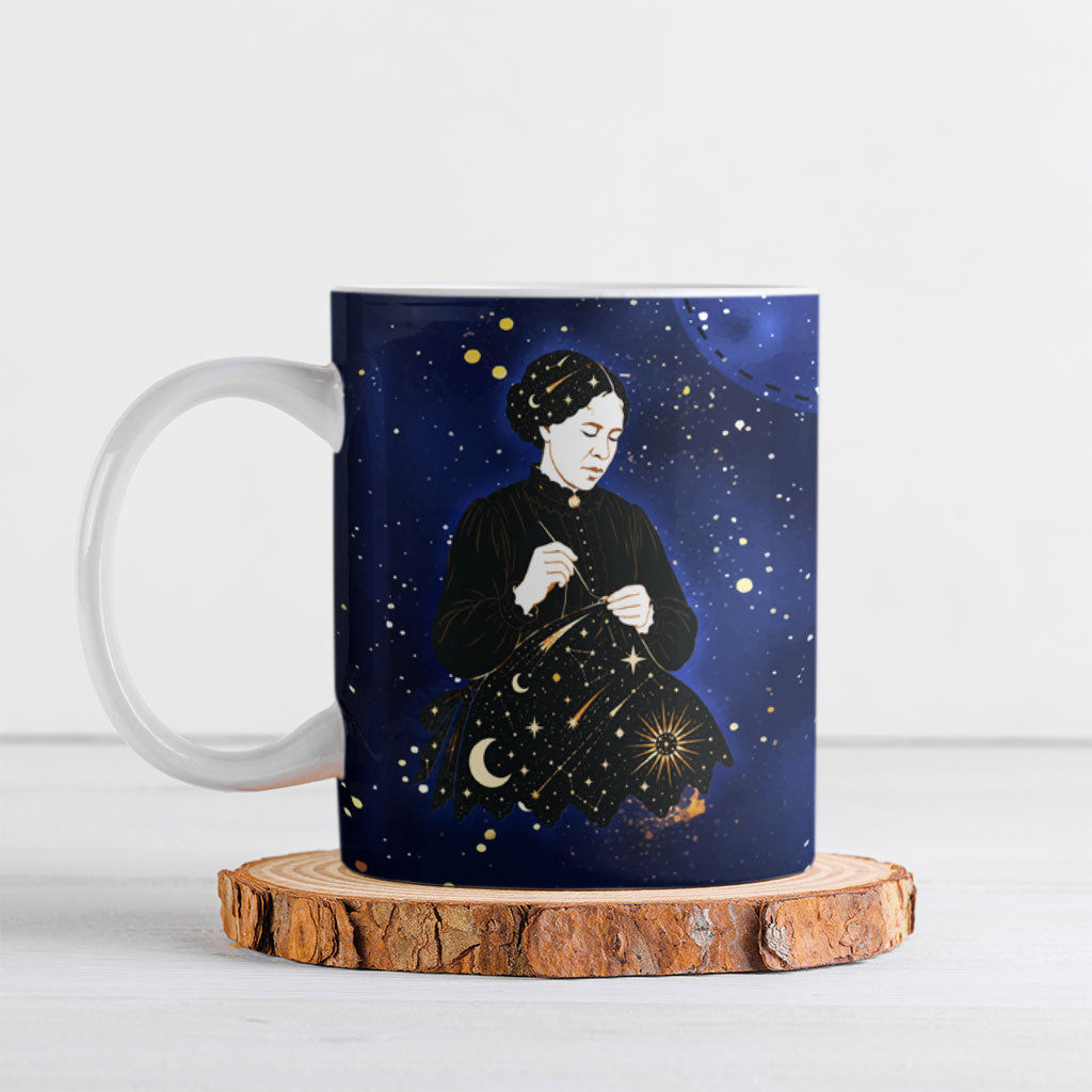 Harriet Powers Ceramic Mug African American History - Galaxy Celestial Starry Night - Folk Art Quilter