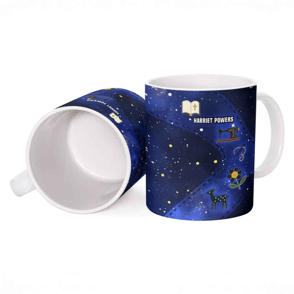 Harriet Powers Ceramic Mug African American History - Galaxy Celestial Starry Night - Folk Art Quilter