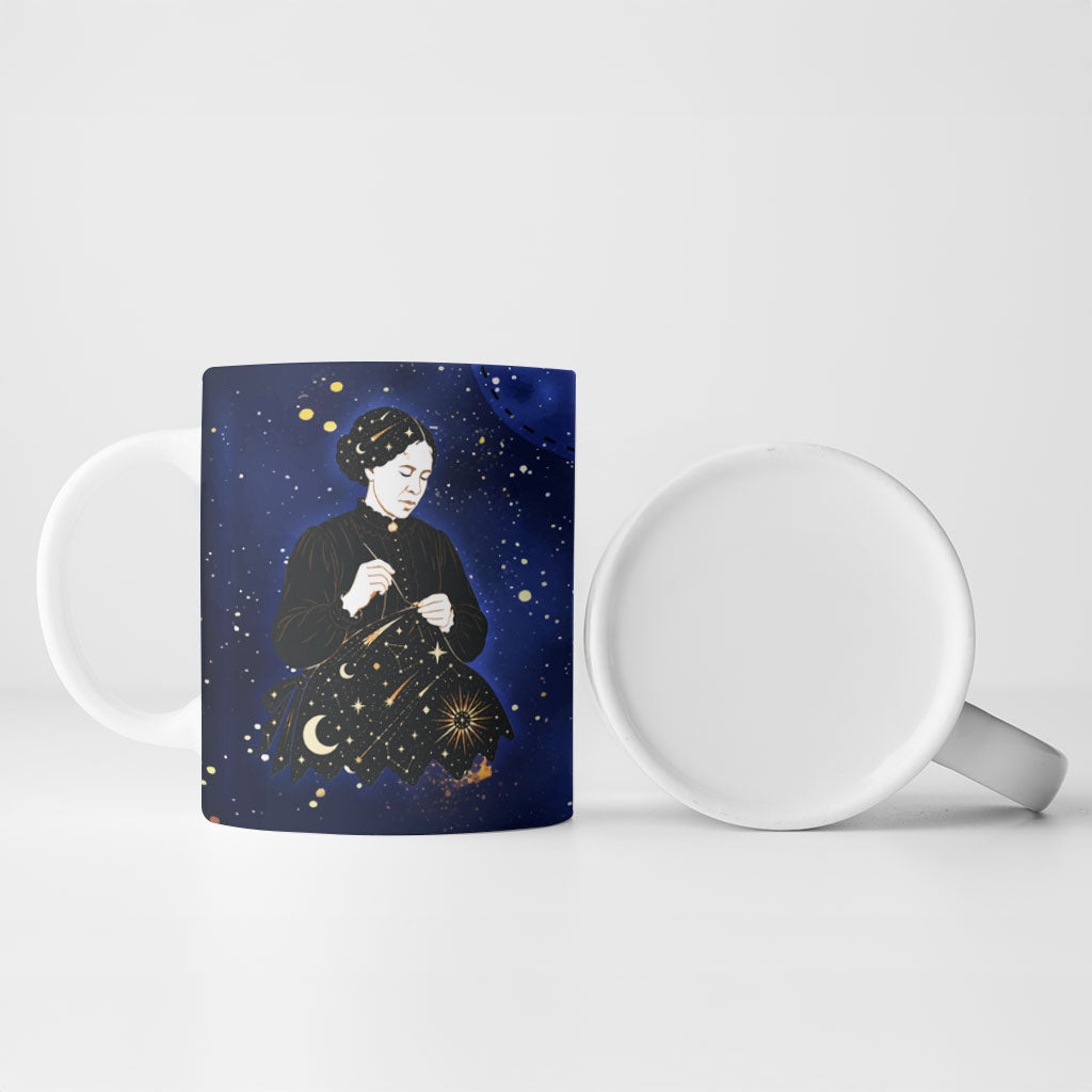 Harriet Powers Ceramic Mug African American History - Galaxy Celestial Starry Night - Folk Art Quilter