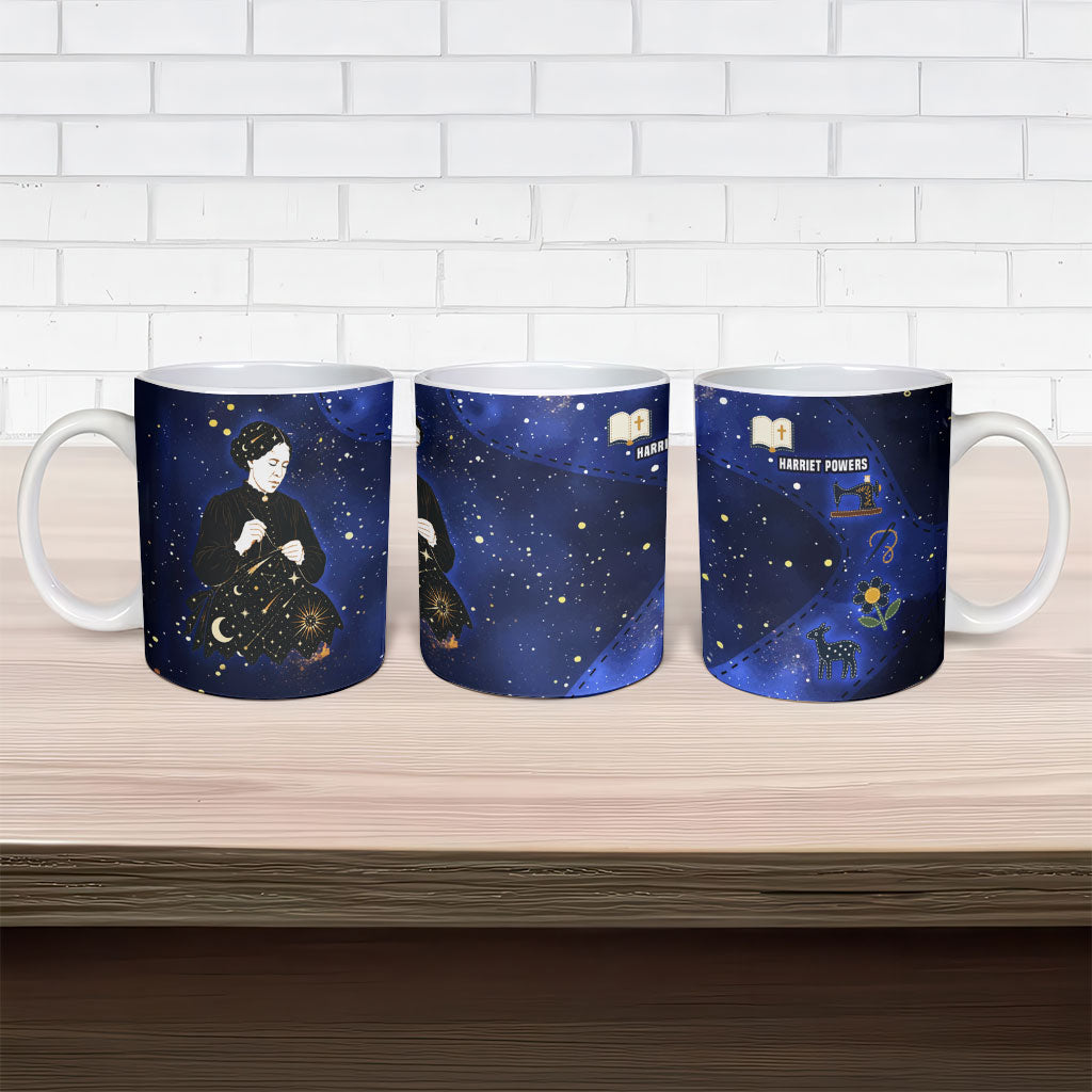 Harriet Powers Ceramic Mug African American History - Galaxy Celestial Starry Night - Folk Art Quilter