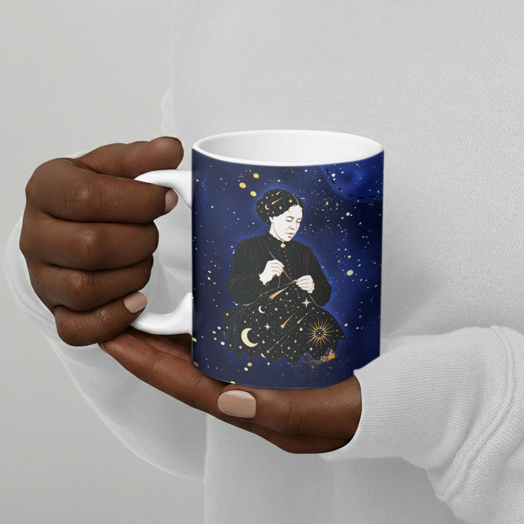 Harriet Powers Ceramic Mug African American History - Galaxy Celestial Starry Night - Folk Art Quilter