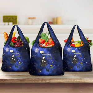Harriet Powers Grocery Bag African American History - Galaxy Celestial Starry Night - Folk Art Quilter