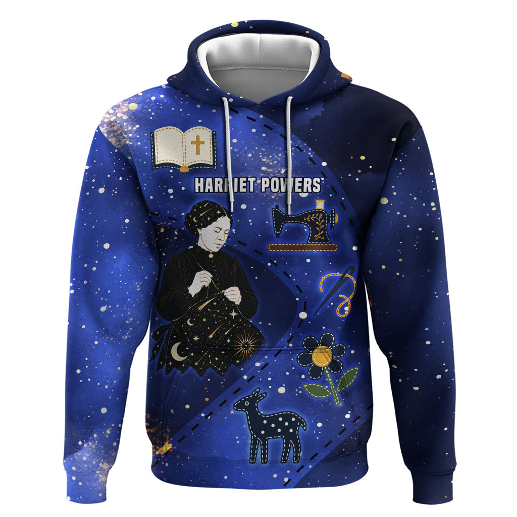 Harriet Powers Hoodie African American History - Galaxy Celestial Starry Night - Folk Art Quilter