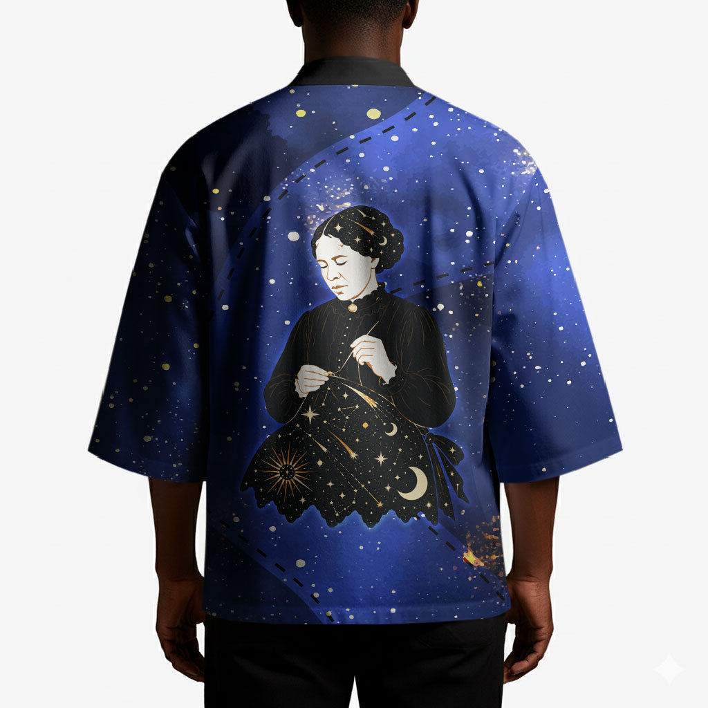 Harriet Powers Kimono African American History - Galaxy Celestial Starry Night - Folk Art Quilter