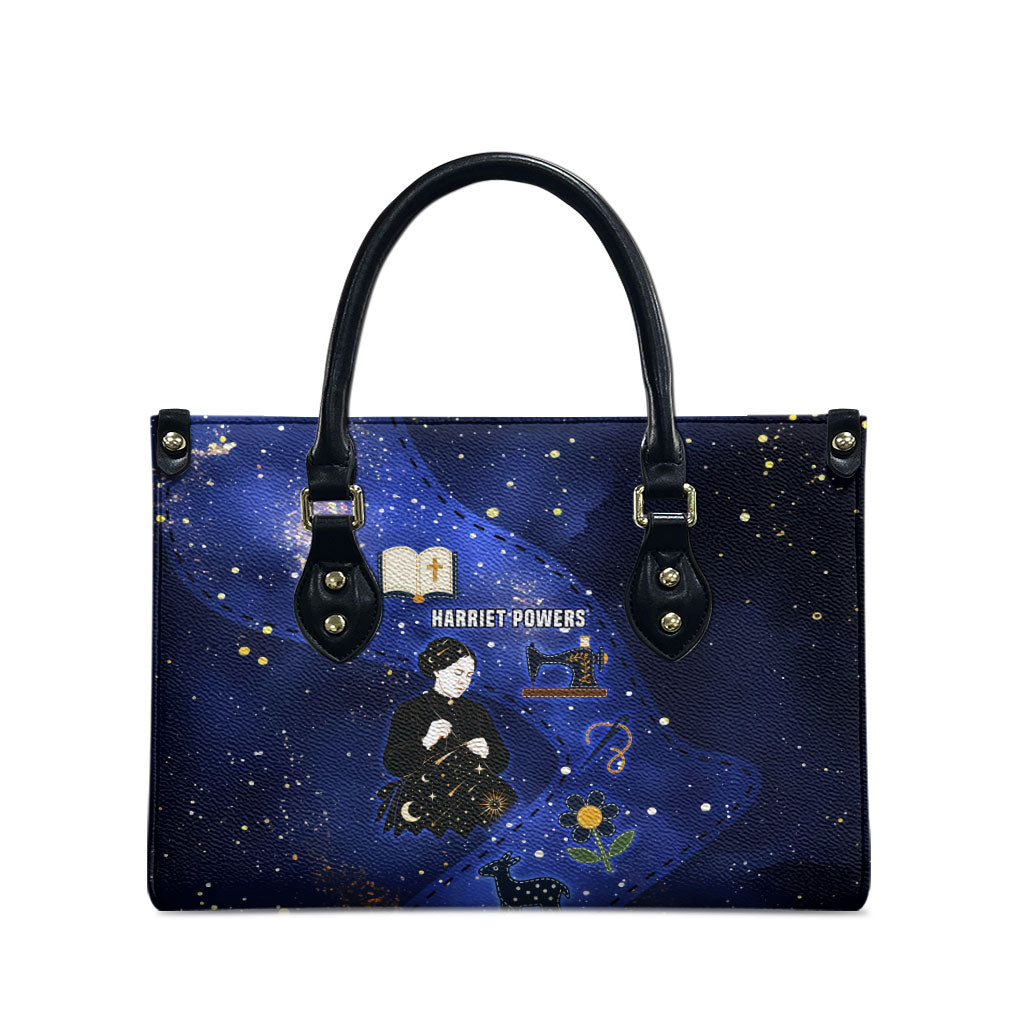 Harriet Powers Leather Bag African American History - Galaxy Celestial Starry Night - Folk Art Quilter