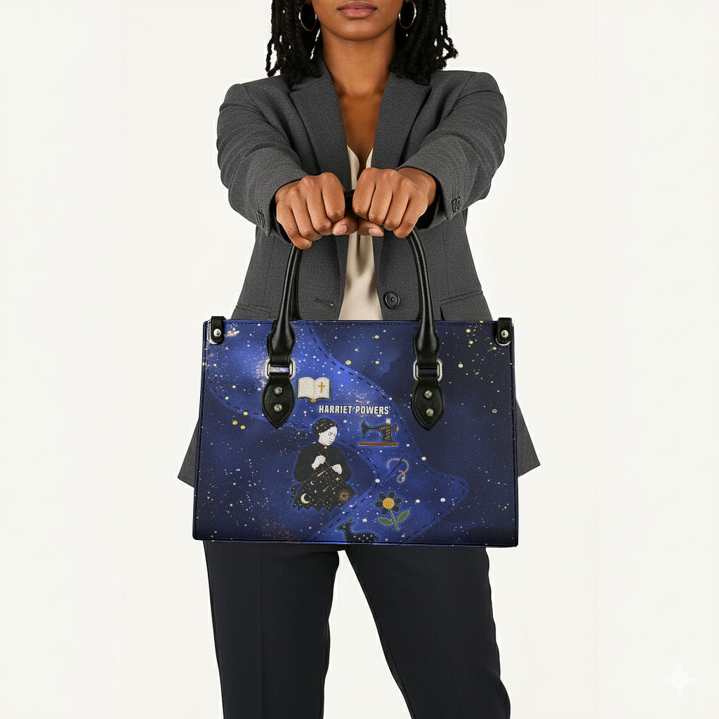 Harriet Powers Leather Bag African American History - Galaxy Celestial Starry Night - Folk Art Quilter