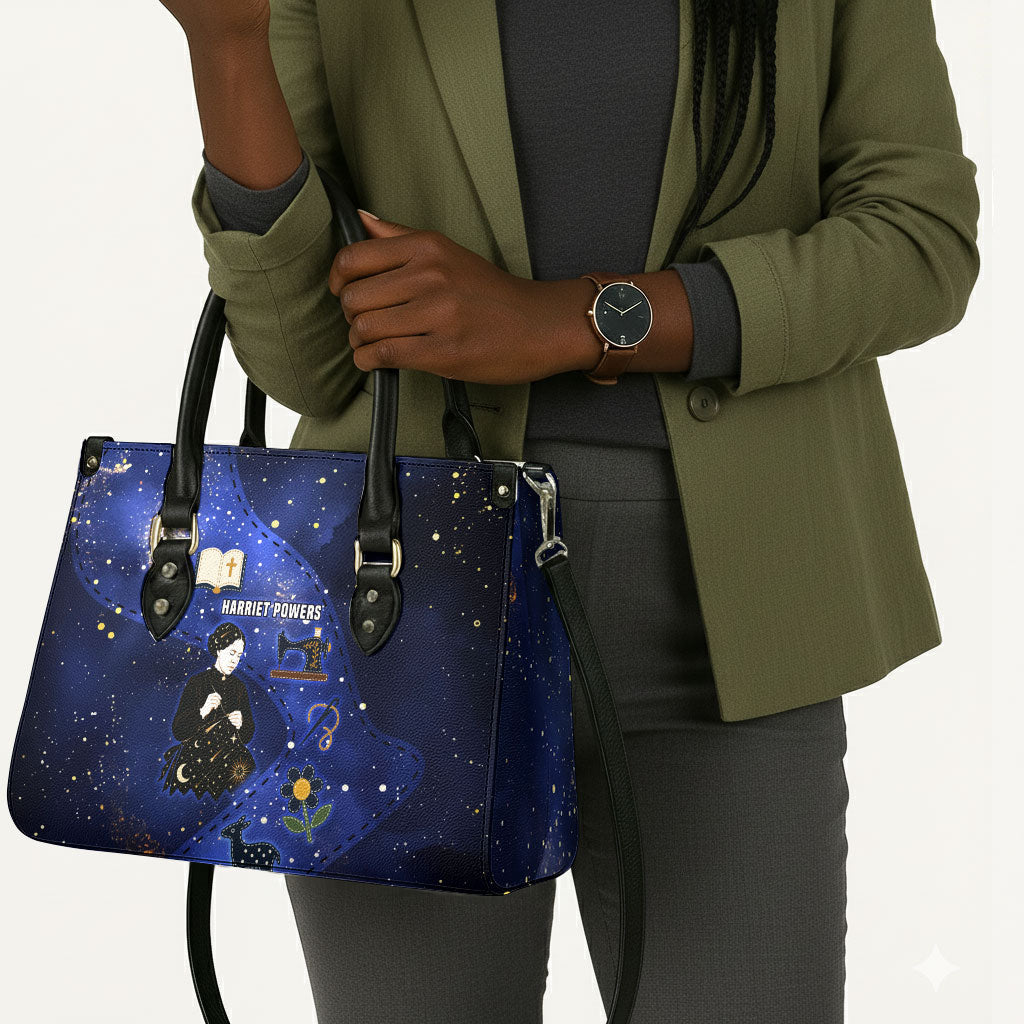 Harriet Powers Leather Bag African American History - Galaxy Celestial Starry Night - Folk Art Quilter