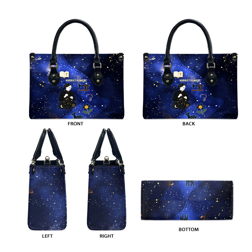 Harriet Powers Leather Bag African American History - Galaxy Celestial Starry Night - Folk Art Quilter