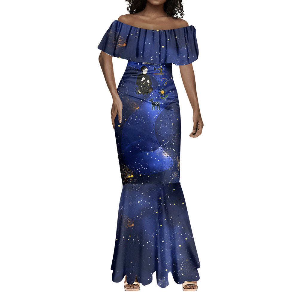 Harriet Powers Mermaid Dress African American History - Galaxy Celestial Starry Night - Folk Art Quilter