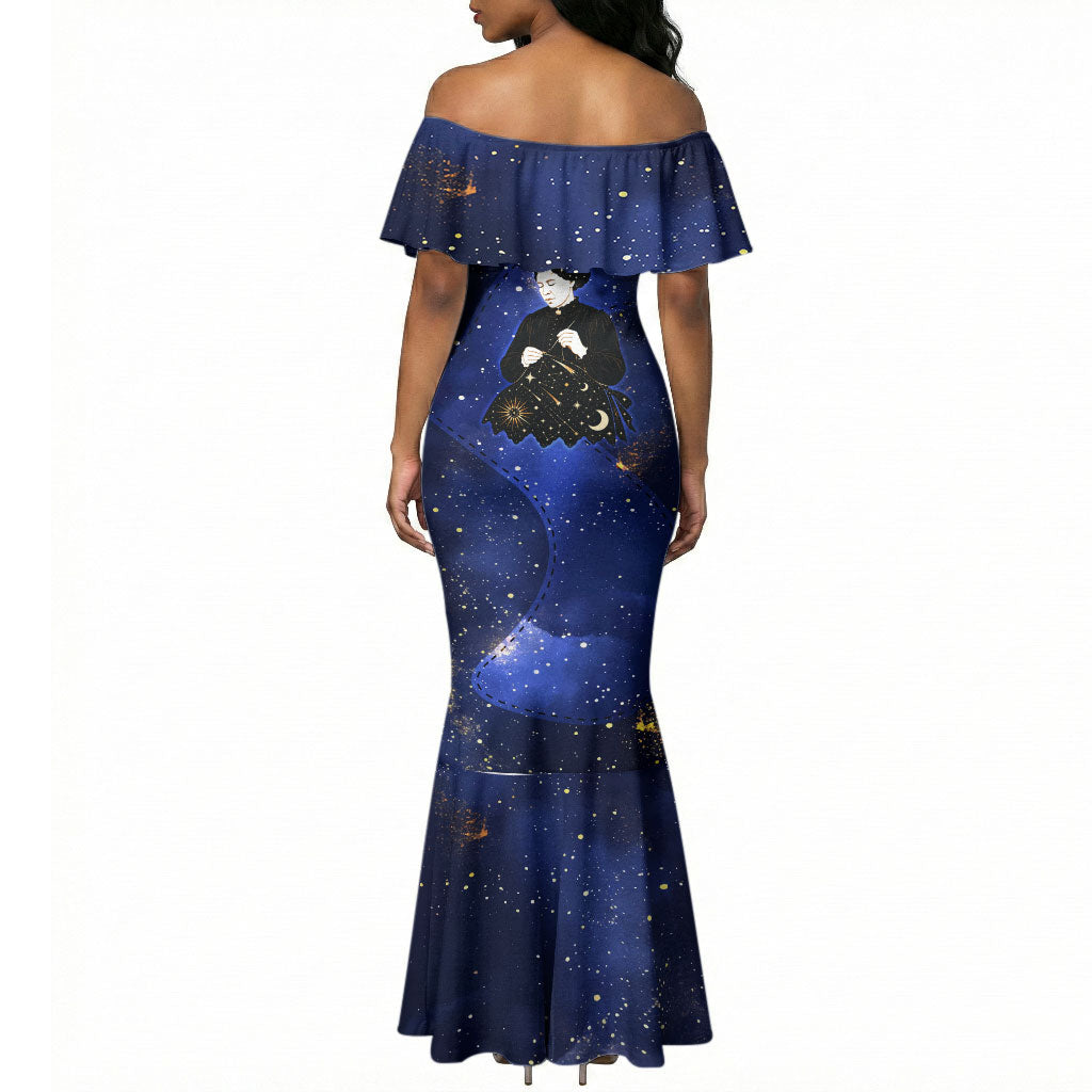 Harriet Powers Mermaid Dress African American History - Galaxy Celestial Starry Night - Folk Art Quilter