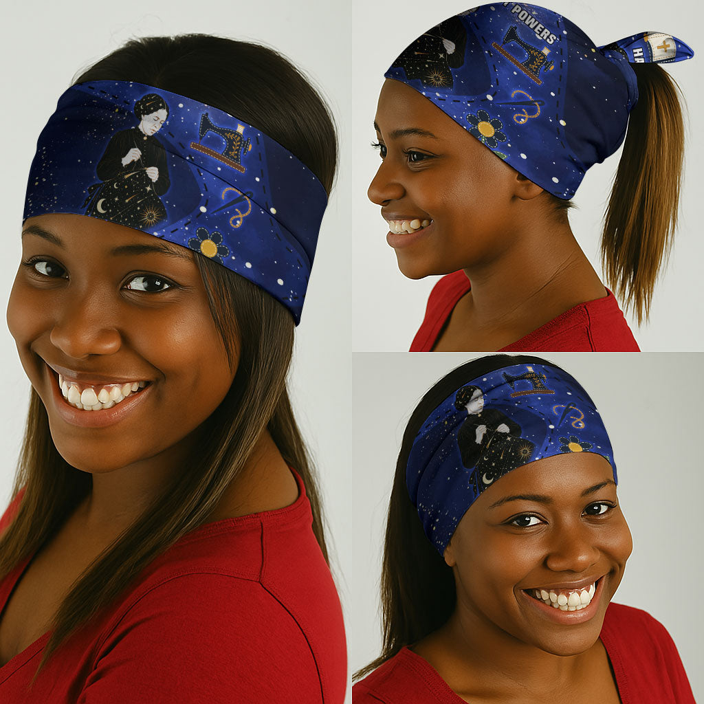 Harriet Powers Neck Gaiter African American History - Galaxy Celestial Starry Night - Folk Art Quilter