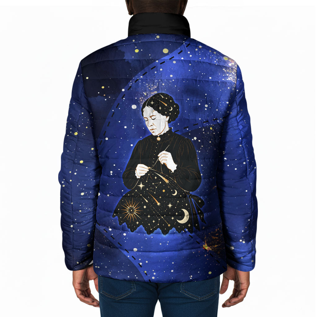 Harriet Powers Padded Jacket African American History - Galaxy Celestial Starry Night - Folk Art Quilter